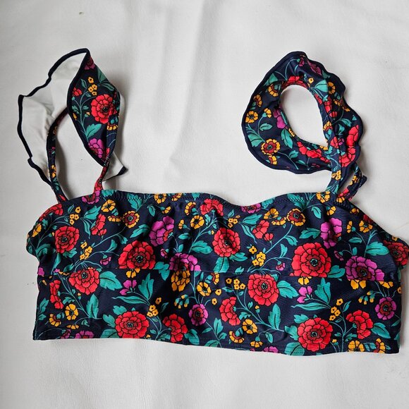 Summersalt The Ruffle Oasis Bikini Top Midnight Bloom Size 8 - Picture 2 of 6